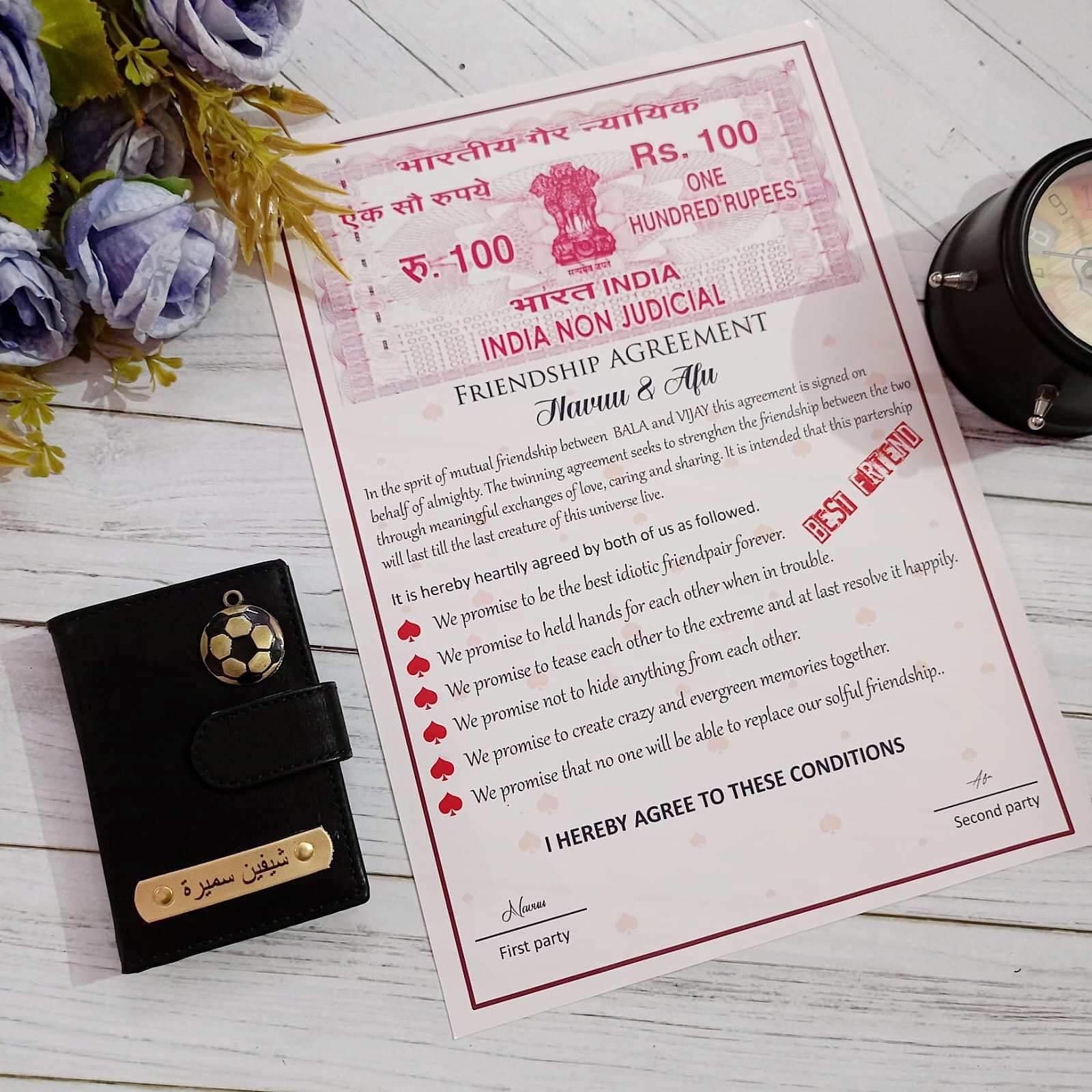 Card Holder Wallet & Love Agreement Combo