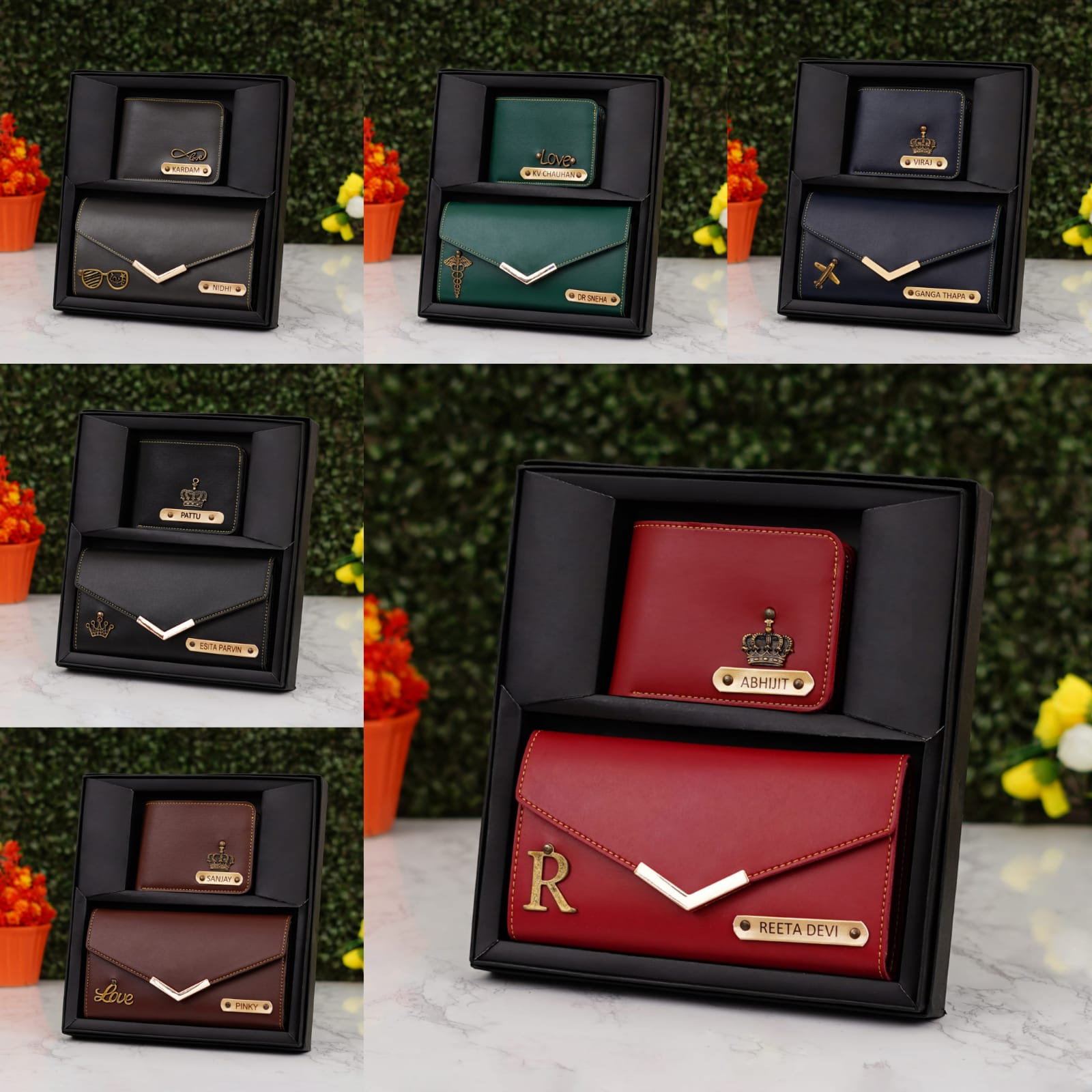 Faux Men's Wallet & Women's Wallet Combo