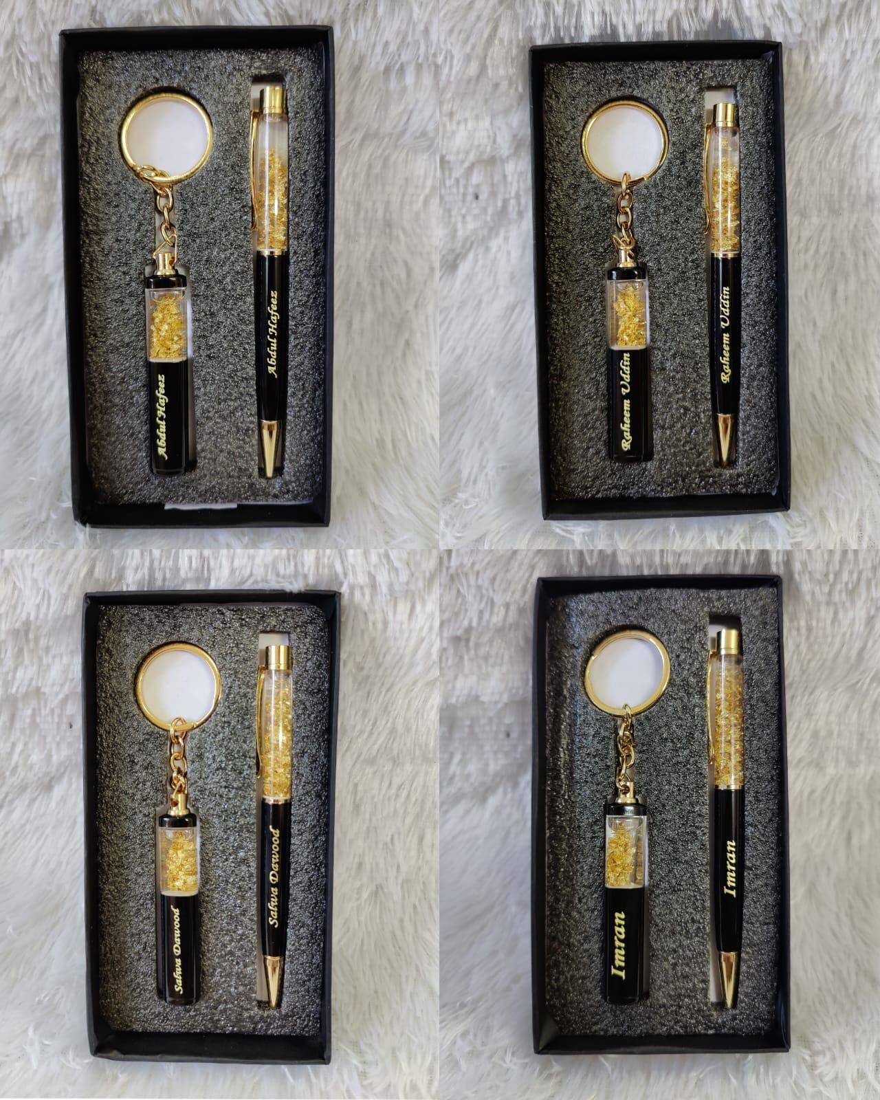 Gold Flake Pen + Gold Flake Keychain